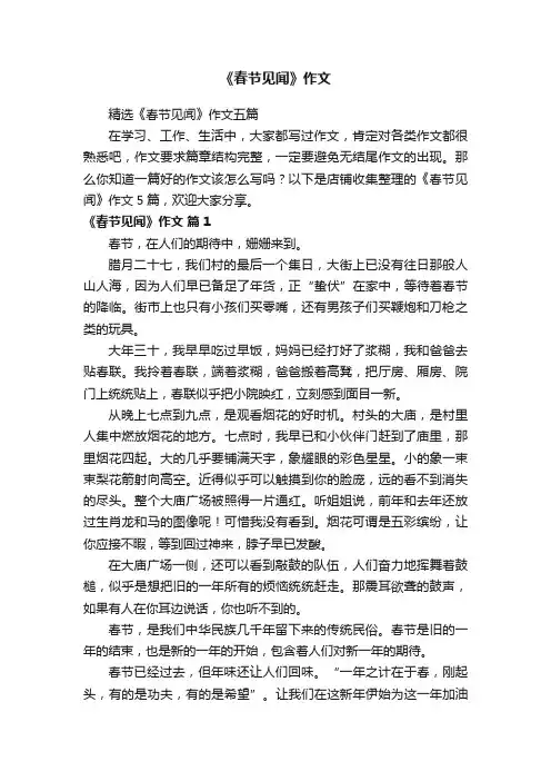 《春节见闻》作文