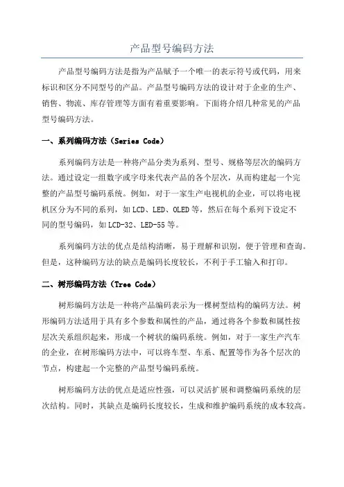 产品型号编码方法