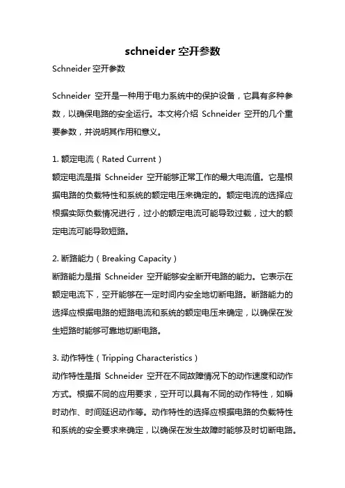 schneider 空开参数