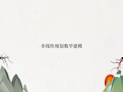 非线性规划数学建模