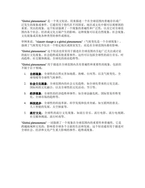 global phenomenon英文解释