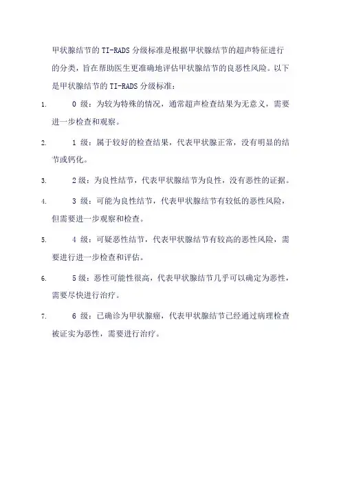 甲状腺结节的ti rads分级标准