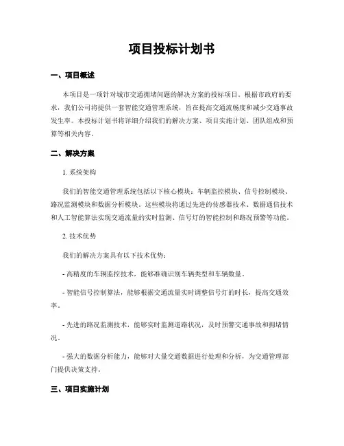 项目投标计划书