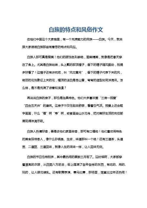 白族的特点和风俗作文