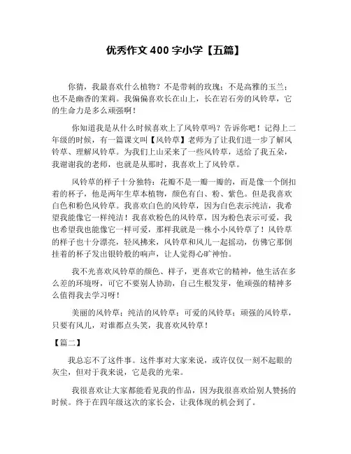 优秀作文400字小学【五篇】