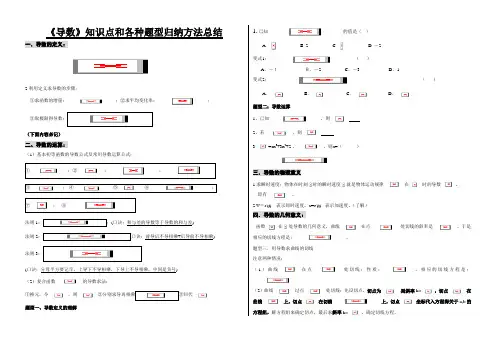 导数知识点各种题型归纳方法总结(浦仕国)