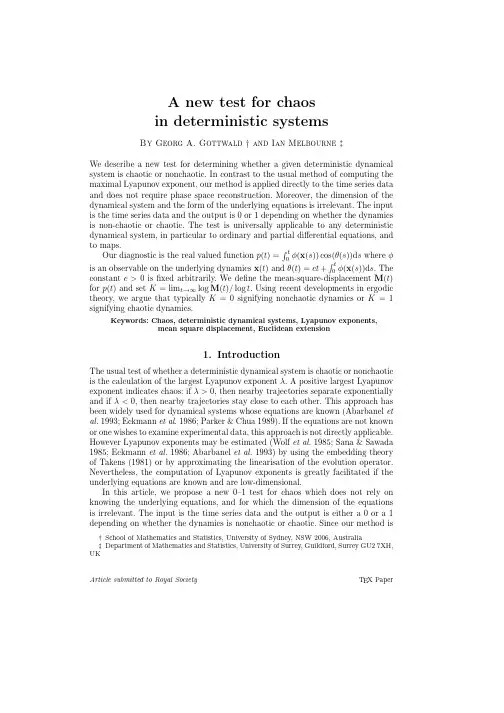 A new test for chaos justification