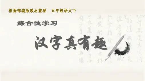 五年级下册语文课件-综合性学习 汉字真有趣 人教部编版 (共19张PPT)优质教学PPT
