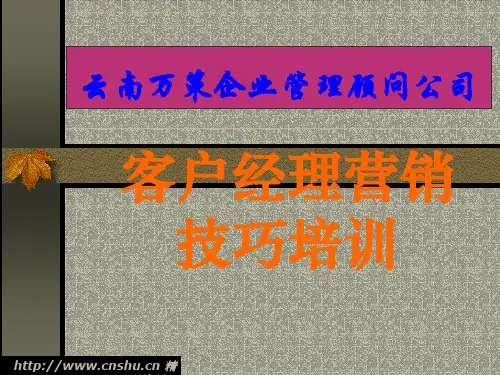 客户经理营销技巧培训教案(1)
