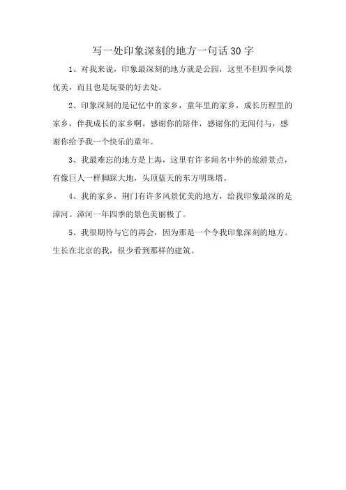 写一处印象深刻的地方一句话30字