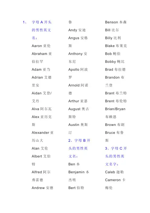 英文名字大全