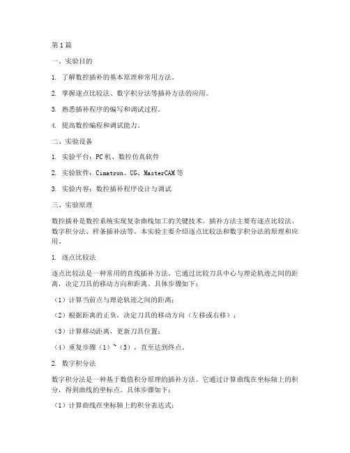 数控插补程序实验报告(3篇)