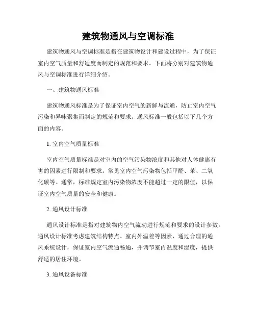 建筑物通风与空调标准