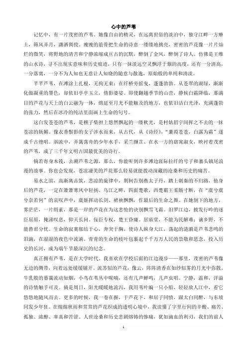 (完整版)初中语文经典阅读题及答案