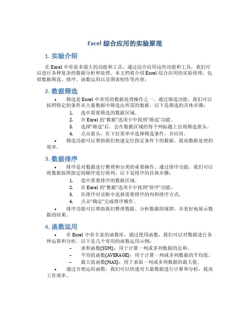 excel综合应用的实验原理