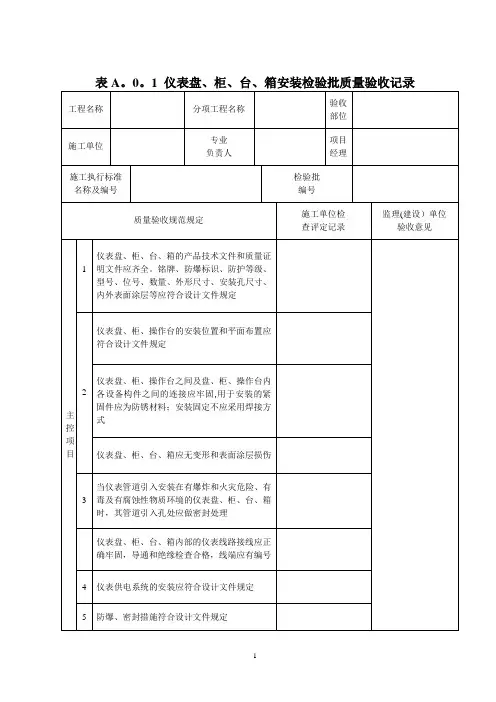 SY4205-2016《石油天然气建设工程施工质量验收规范-自动化仪表工程》