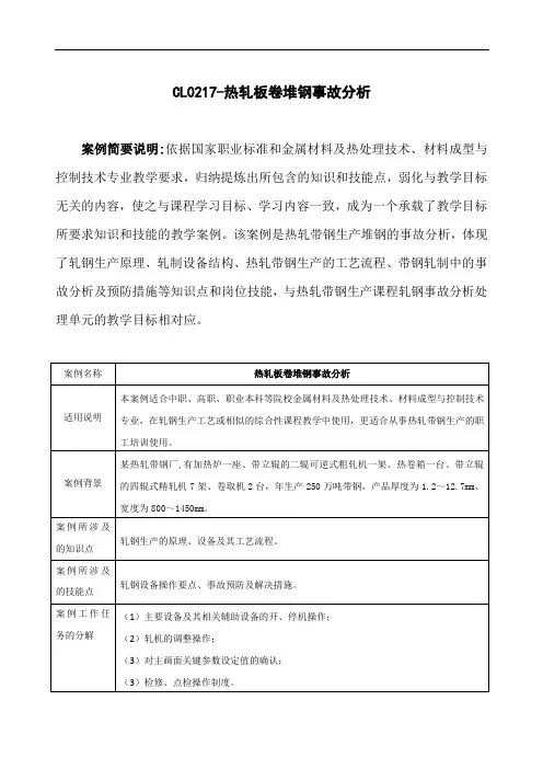 热轧板卷堆钢事故分析.doc