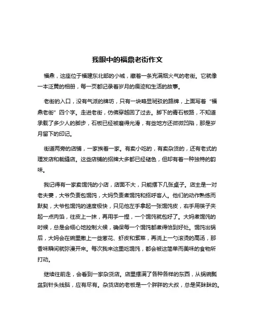 我眼中的福鼎老街作文