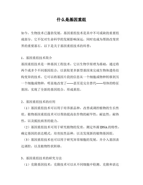 什么是基因重组