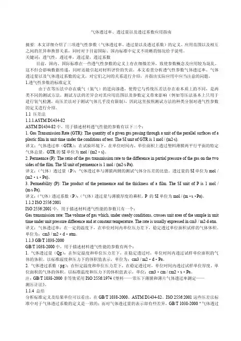气体透过率、透过量以及透过系数应用指南