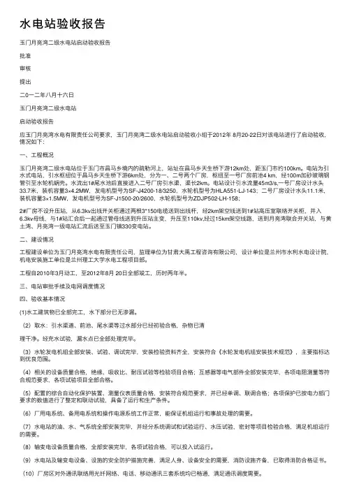 水电站验收报告