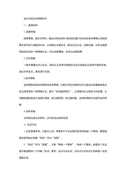议论文的论证思维形式