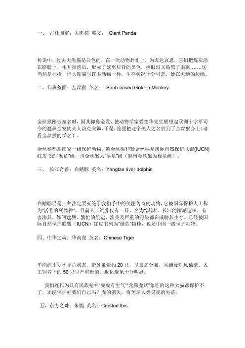 中国十大珍稀动物