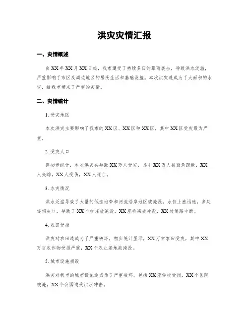 洪灾灾情汇报