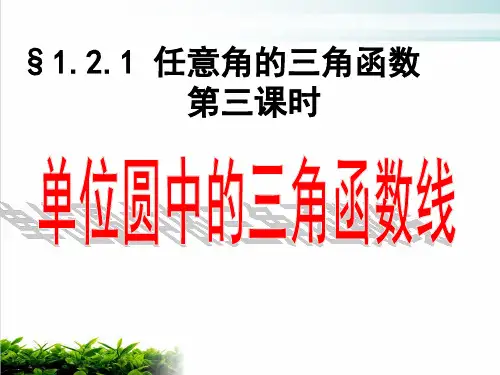 单位圆中的三角函数线PPT名师课件