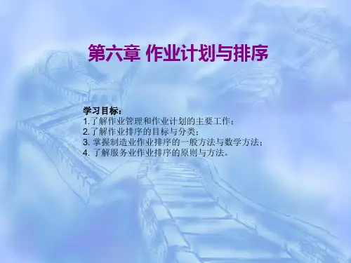 生产与运作管理 第6章 生产作业计划