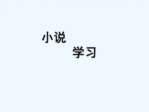 语文人教版九年级上册小说专题
