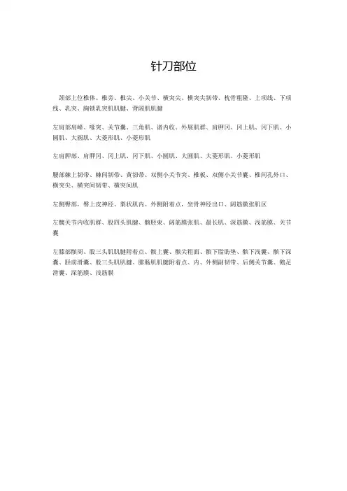针刀部位