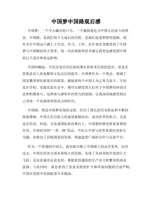 中国梦中国路观后感