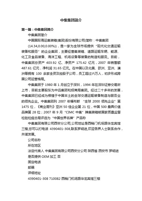 中集集团简介