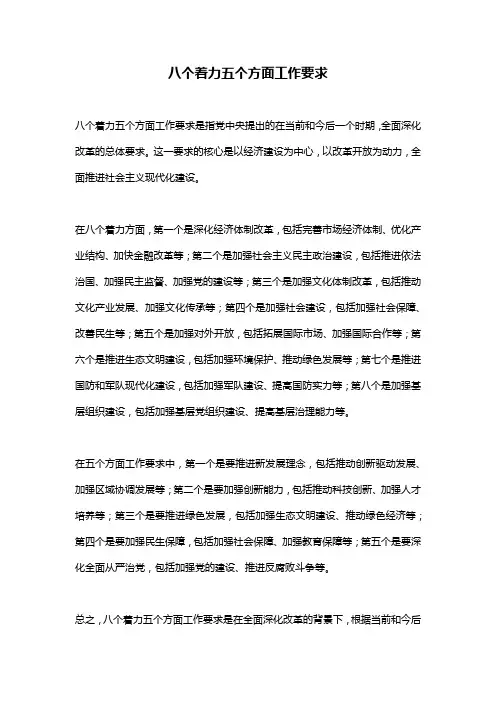 八个着力五个方面工作要求