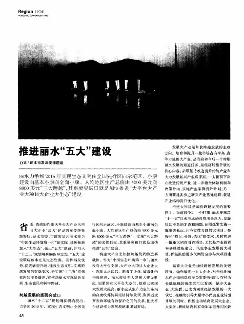 推进丽水“五大”建设