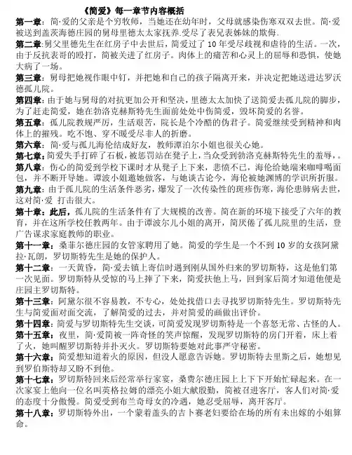 《简爱》每一章节内容概括 (1)