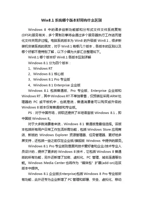 Win8.1系统哪个版本好用有什么区别