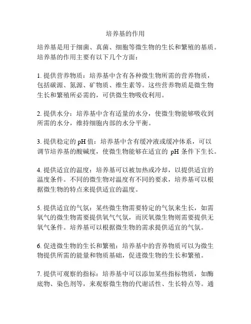 培养基的作用