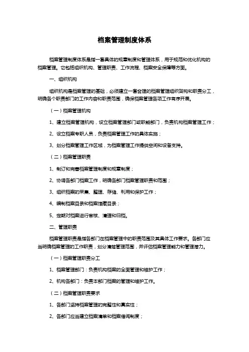 档案管理制度体系
