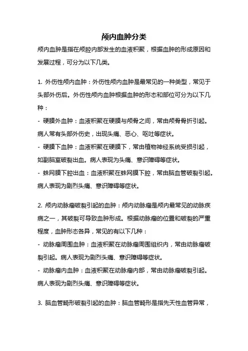 颅内血肿分类