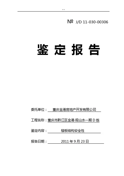 楼板裂缝鉴定报告(范文示范)
