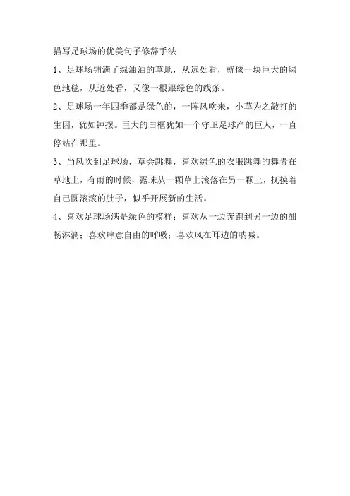 描写足球场的优美句子用修辞手法