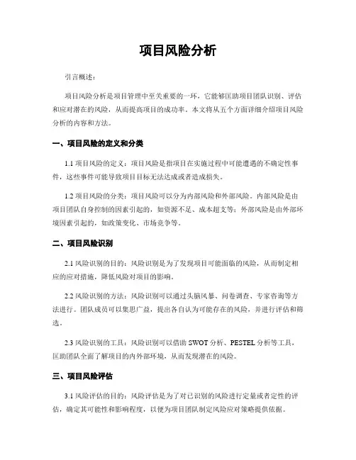 项目风险分析
