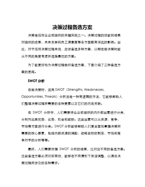 决策过程备选方案