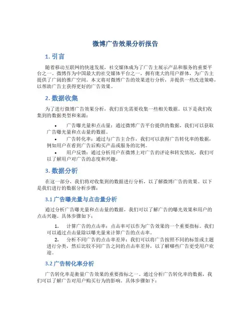 微博广告效果分析报告