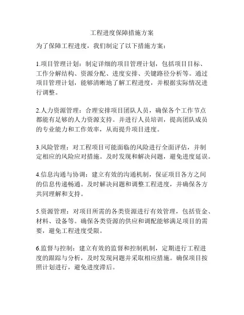 工程进度保障措施方案