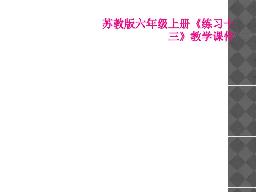 苏教版六年级上册《练习十三》教学课件