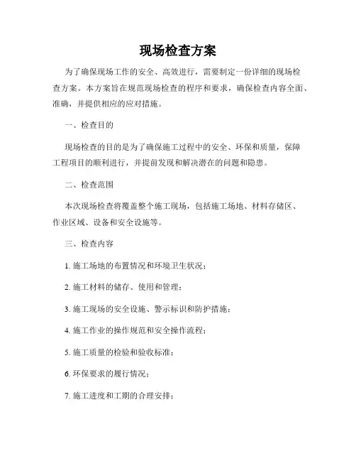 现场检查方案