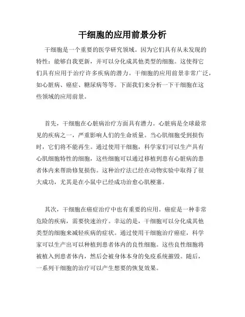 干细胞的应用前景分析